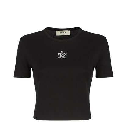 Black Cotton Top with Logo