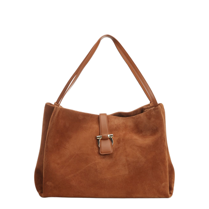 Brown Goatskin Suede Tote Bag
