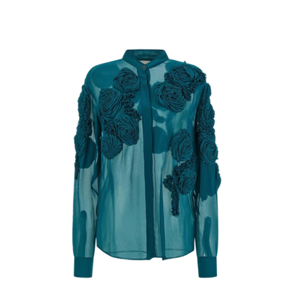 MAYFEYR - Dries Van Noten - Embellished Shirt In Sheer Viscose - 0107623376508