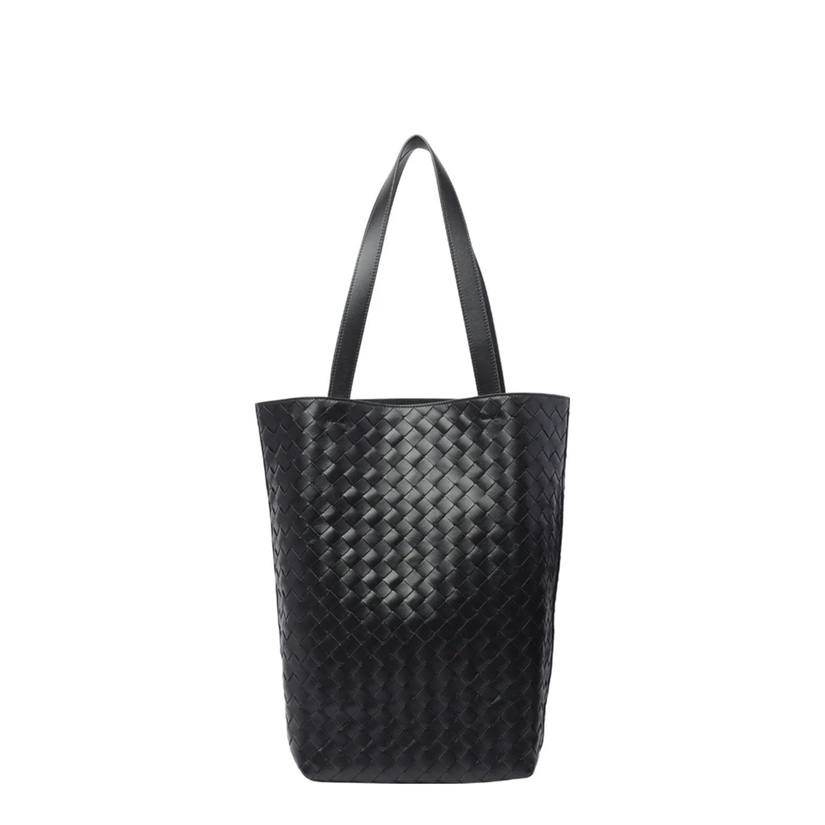 Intrecciato Small Leather Tote Bags - Black