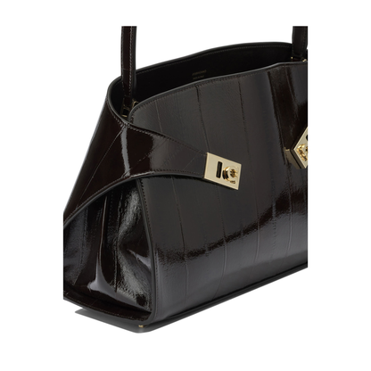 Hug Soft Medium Suede Shoulder Bag - Dark Brown