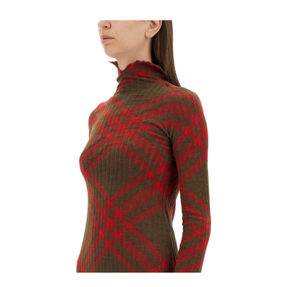 Check Wool Blend Dress