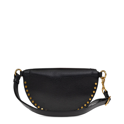 MAYFEYR - Isabel Marant - Hammered Leather Belt Bag With Studs - BJ0001FAD1C04M01BK