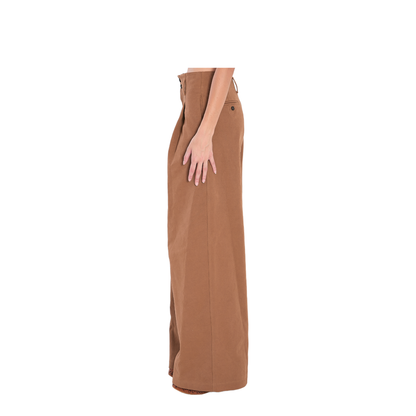 High-rise wide-leg pants in cotton canvas