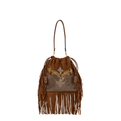 Kalispera Medium Suede Bag - Brown