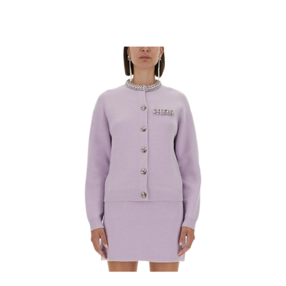 MAYFEYR - Self Portrait - Knitted Cardigan With Crystals - PF25085CLLILAC