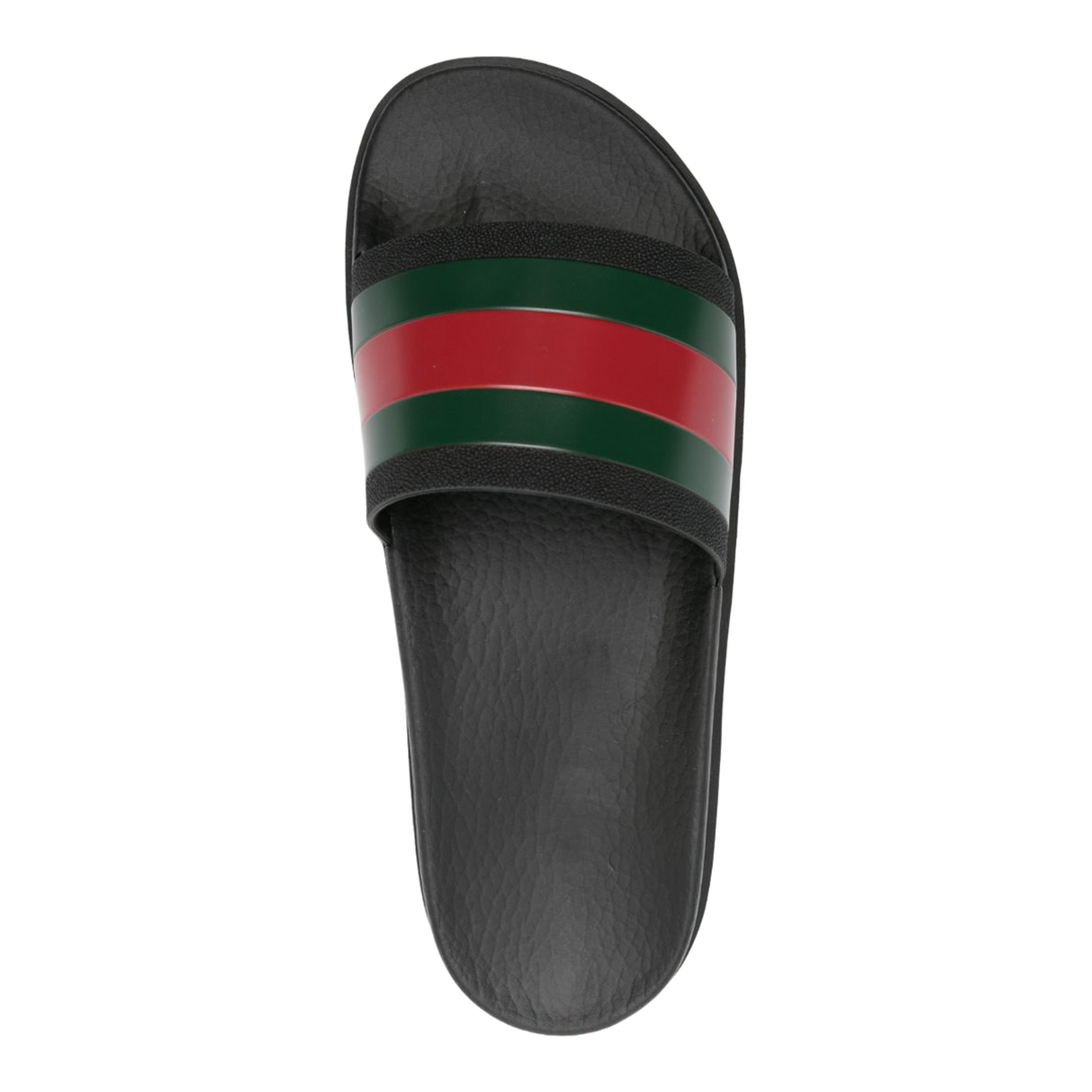 Black Rubber Web Slide Sandal