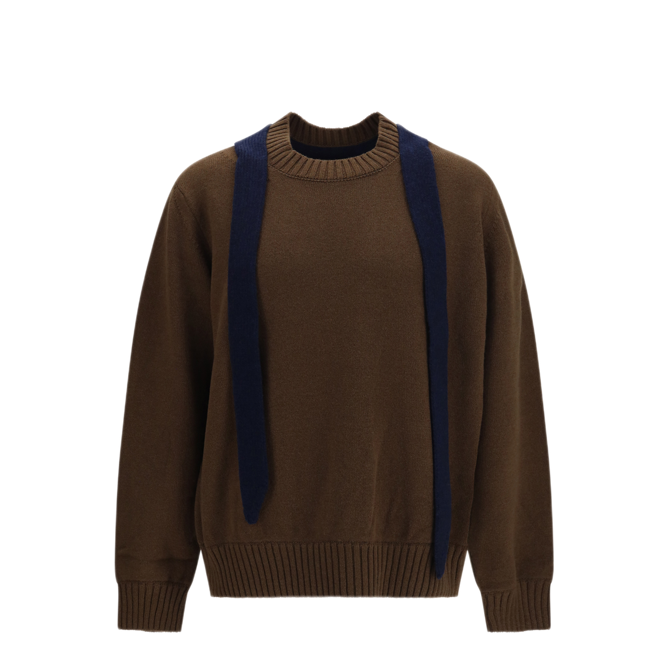 MAYFEYR - Sacai - Wool Knit Cardigan With Integrated Scarf - 2604069M605