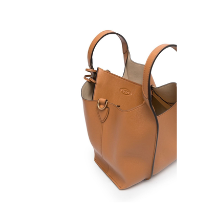 T Timeless Mini Calfskin Shopping Bag - Leather Brown