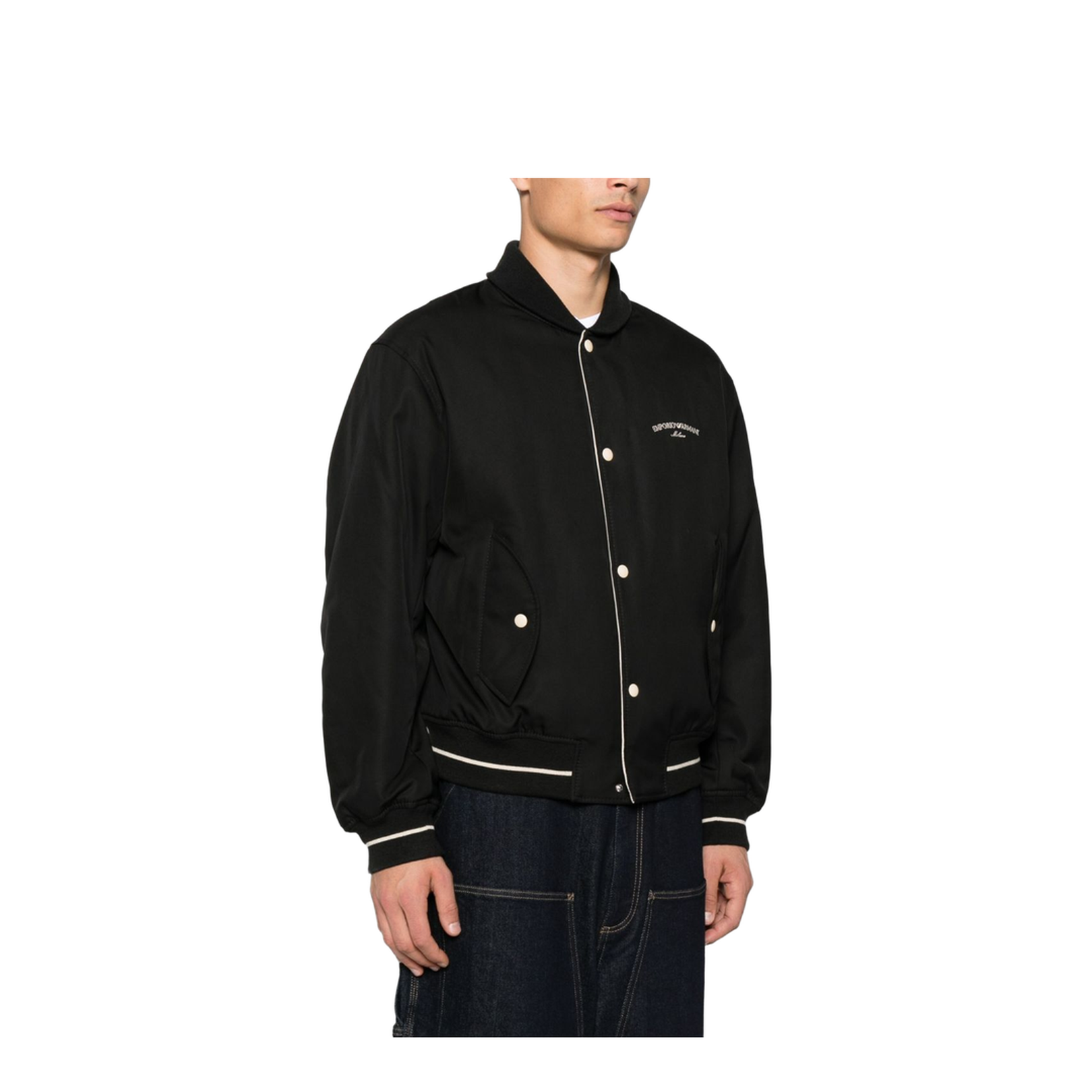 Nylon Bomber with Logo Embroidery