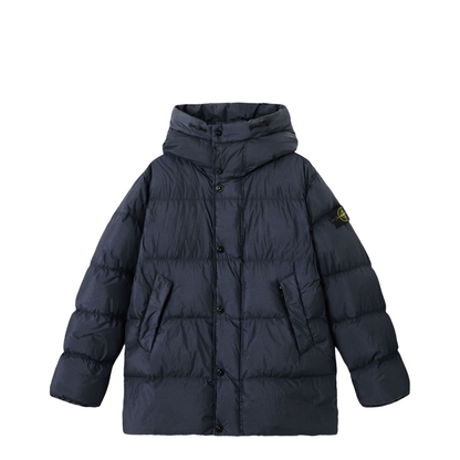 Blue Jacket With Drawstring Hood