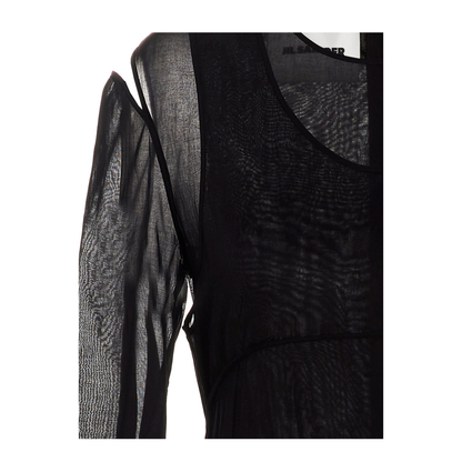Pleated Skirt Dress Black