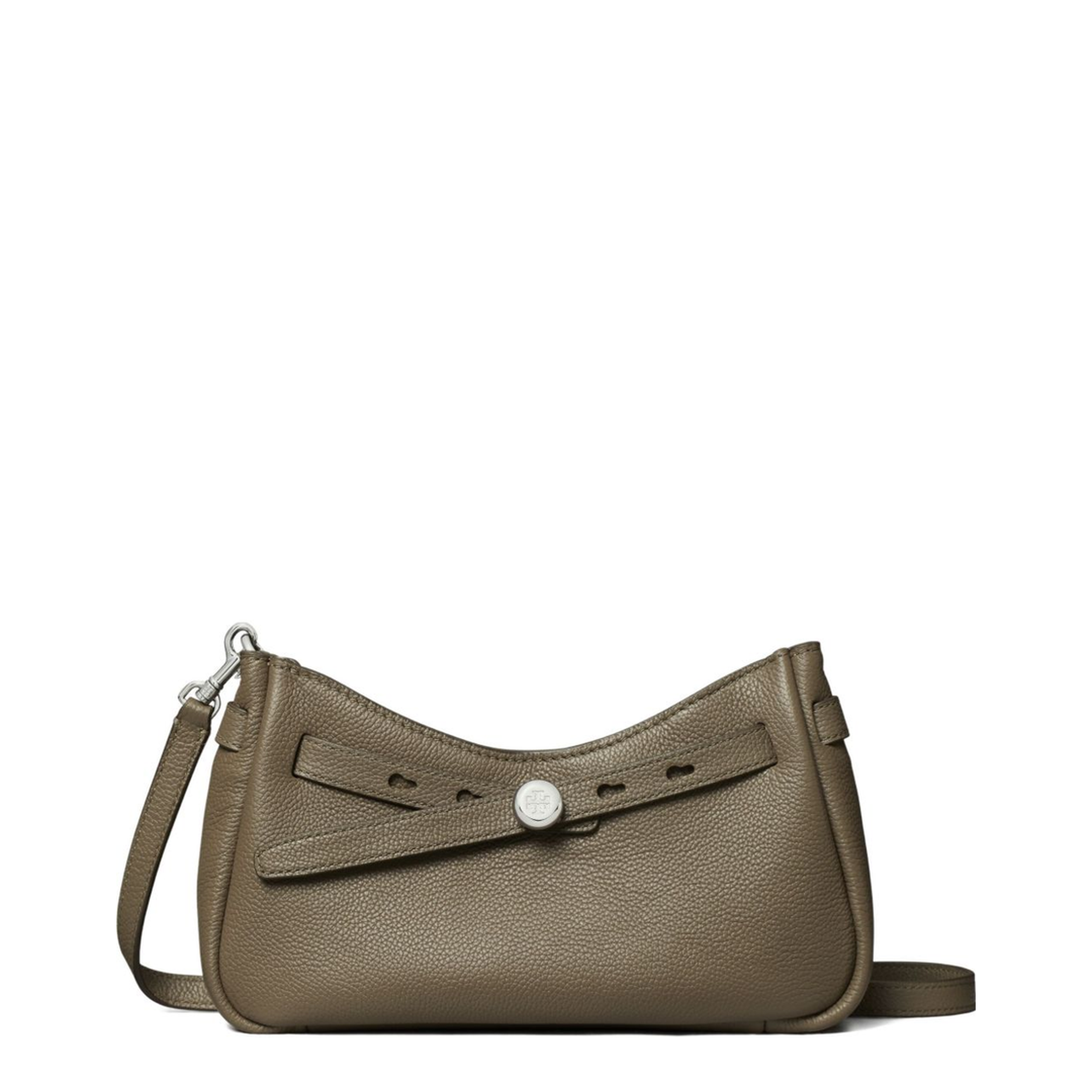 Romy Pebbled Leather Crossbody - Wild Mushroom