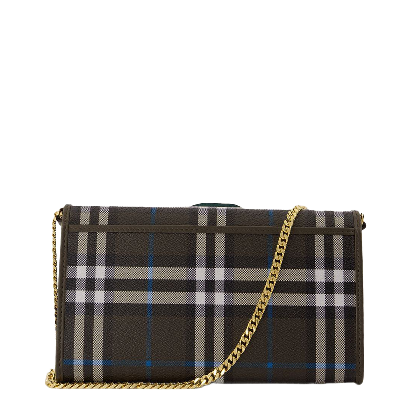 Checked Chain Strap Wallet