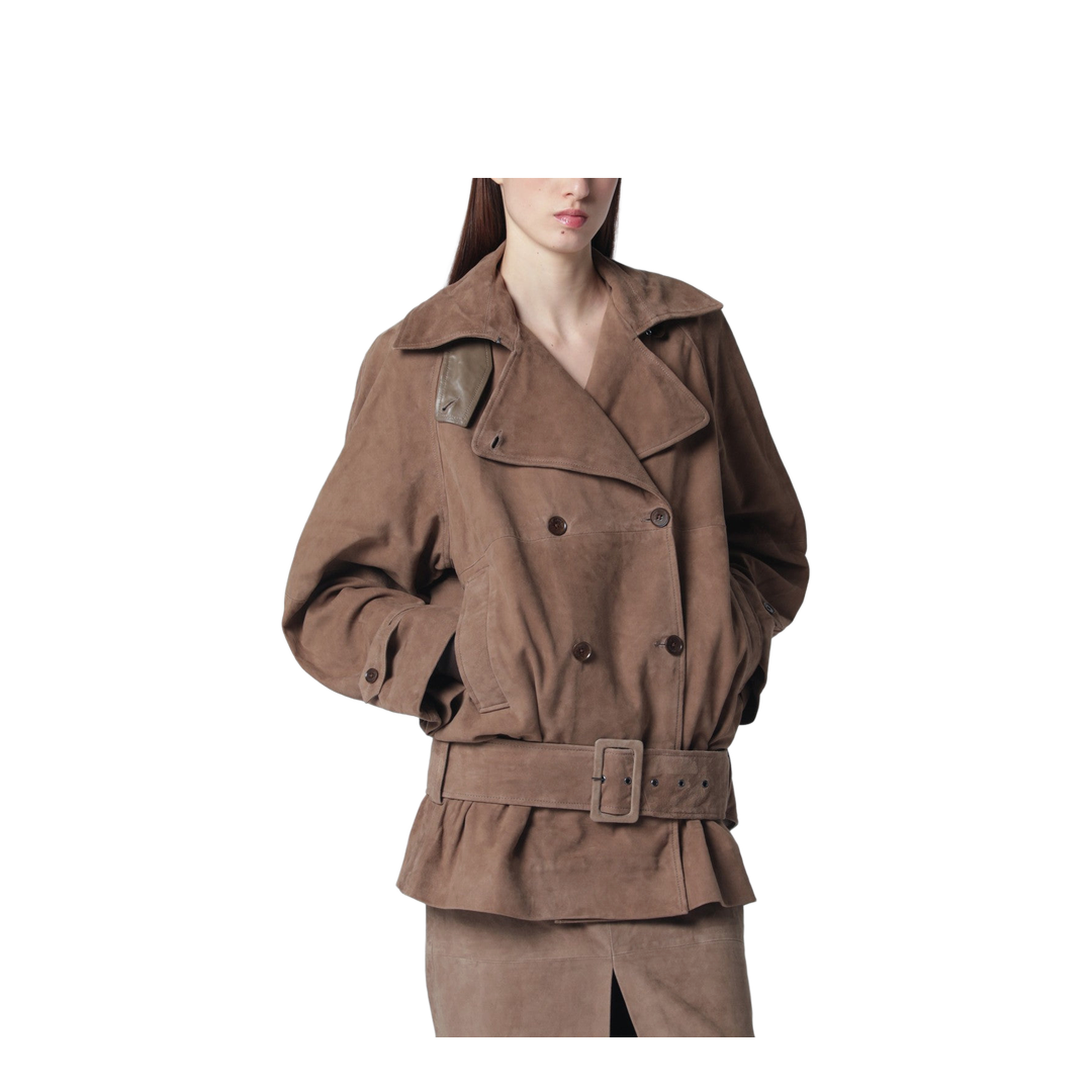 Oversized Brown Suede Jacket