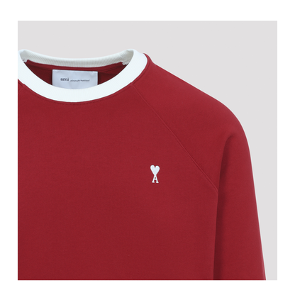 Bicolor Sweatshirt Ruby Red Ivory