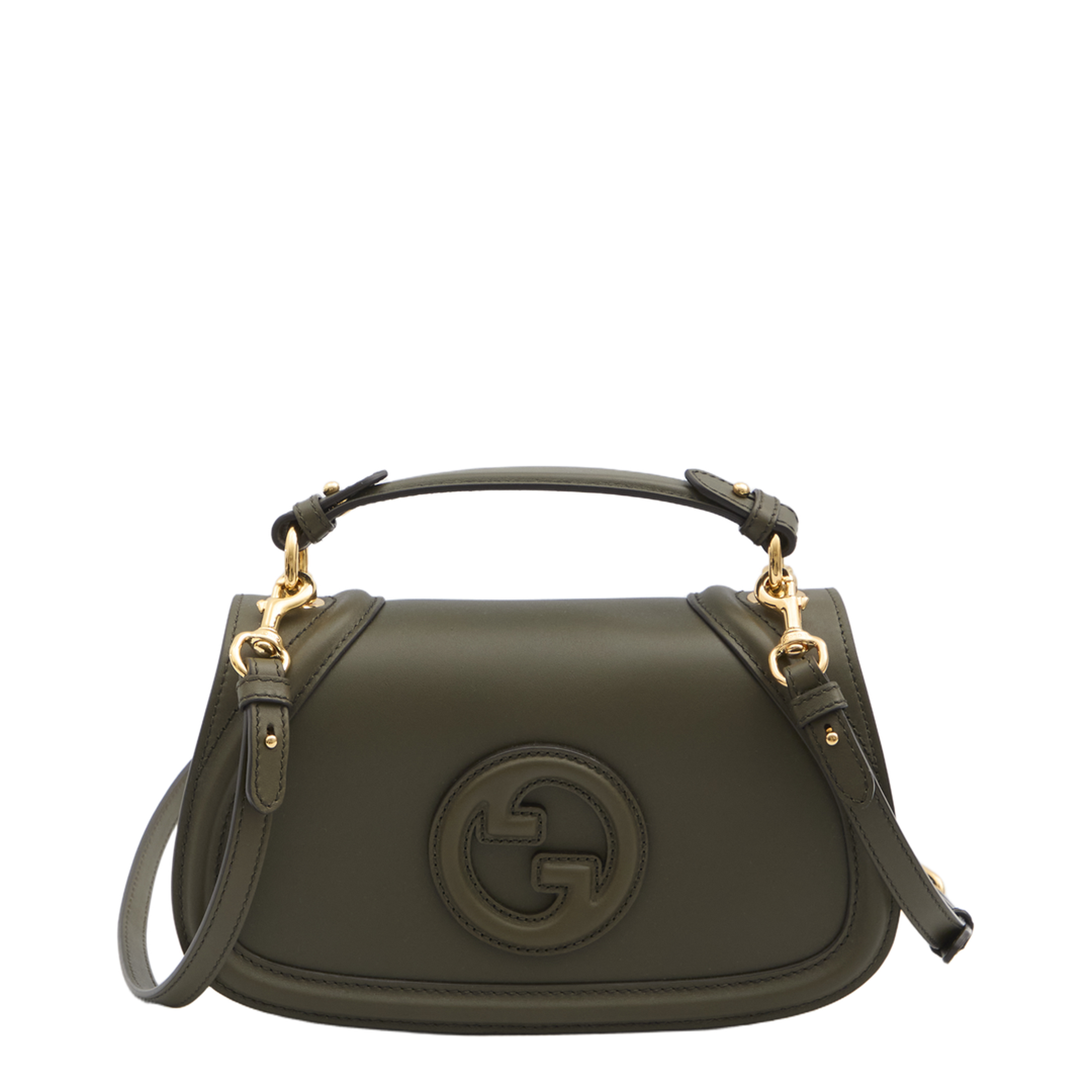 Blondie Medium Top Handle Bag in Forest Green Leather