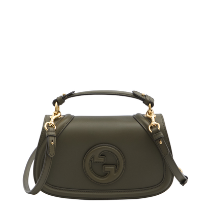 Blondie Medium Top Handle Bag in Forest Green Leather