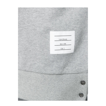 MAYFEYR - Thom Browne - Crewneck Pullover With Center-Back Rwb Stripe In Classic Loopback - MJT085A03377055