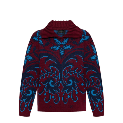 Patterned Sweater with a Collar