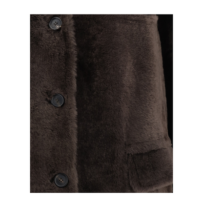 Shearling Reversible Coat in Rust Brown