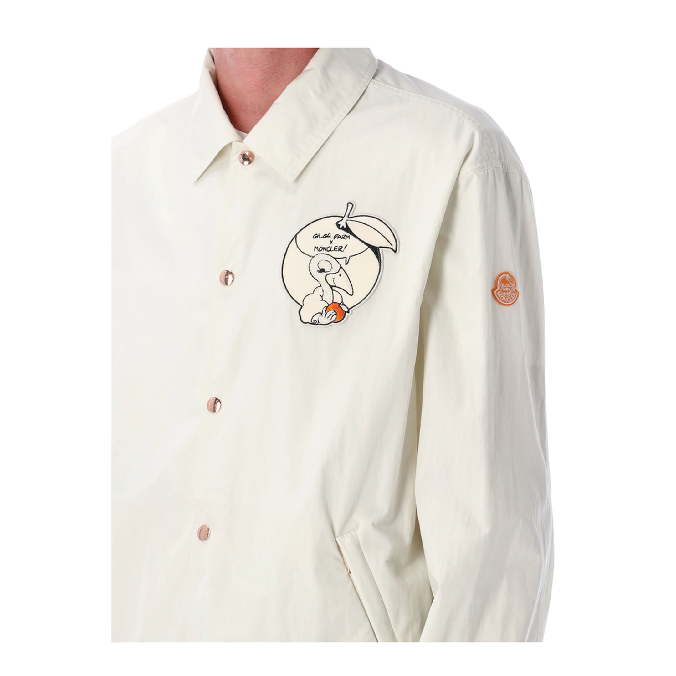White Satsuma Shacket in Canvas and Nylon
