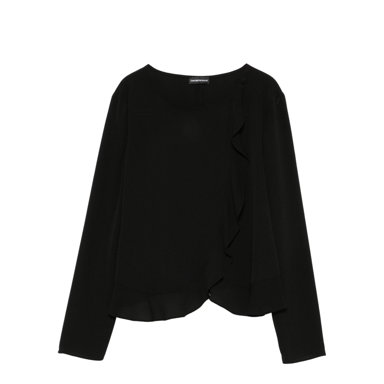 Fluid Crêpe Shirt Jacket with Ruffle