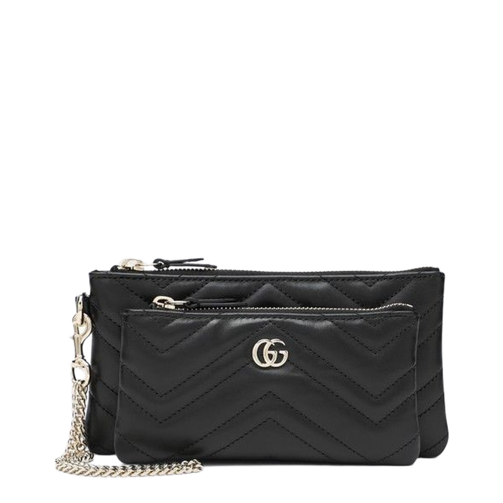 Small Black Pouch with Chain