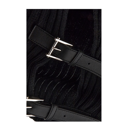 Ribbed Wool Sweater In Black