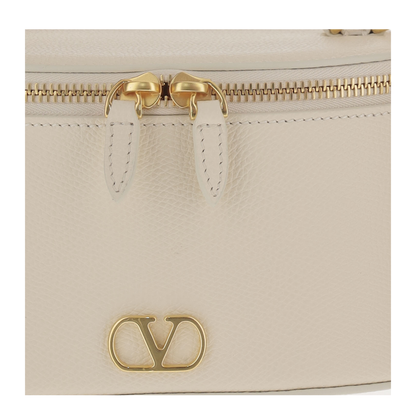 VLogo Signature Mini Calfskin Vanity Case - Light Ivory
