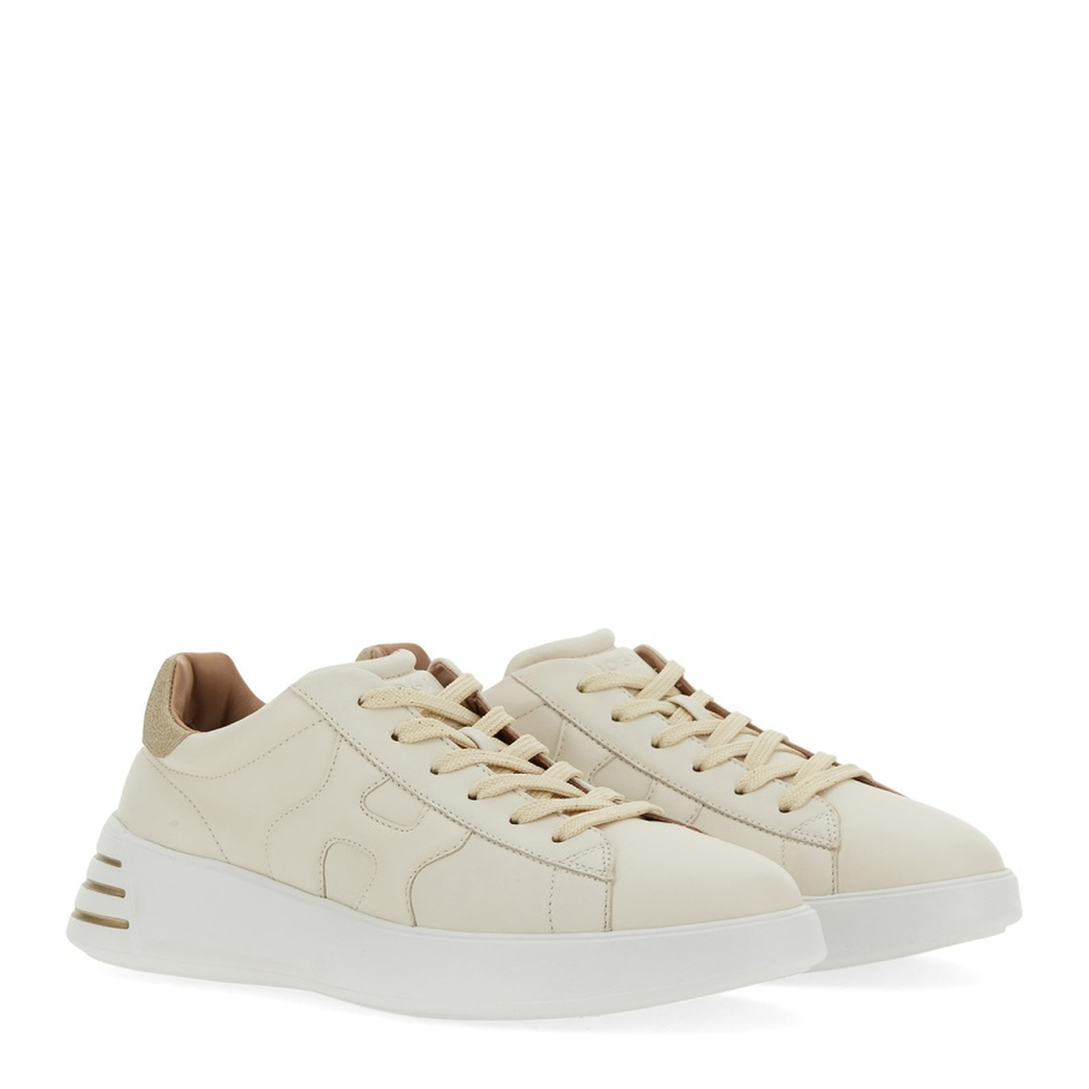 Glitter-Detail Leather Sneakers