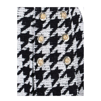 Tweed Pleated Mini Skirts Black