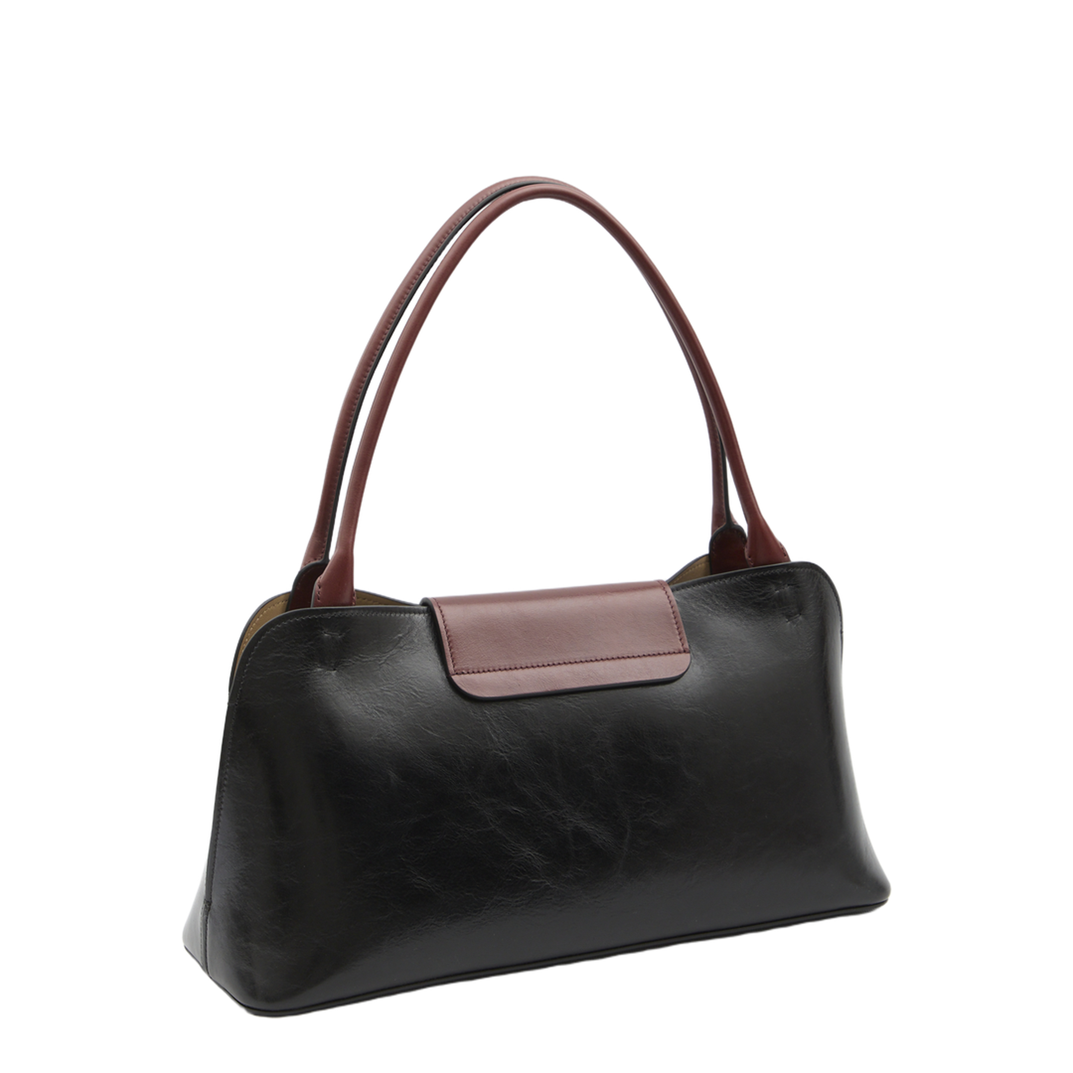Vivian Medium Calf Leather Shoulder Bag - Aj Black Rosewood