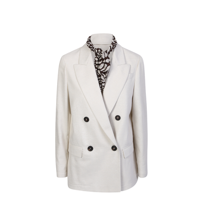 Double-Breasted Blazer White