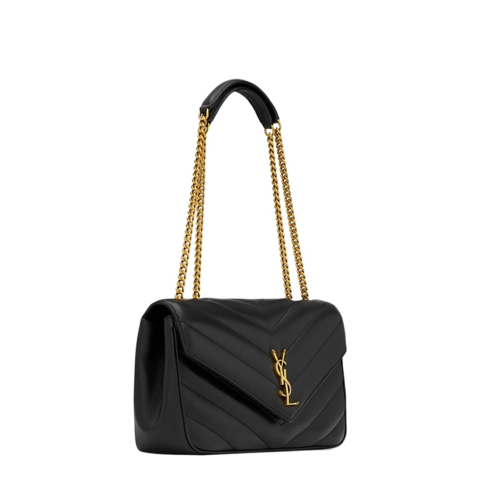 Loulou Medium Leather Shoulder Bags - Black