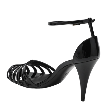 Patent Leather Cage Heeled Sandals
