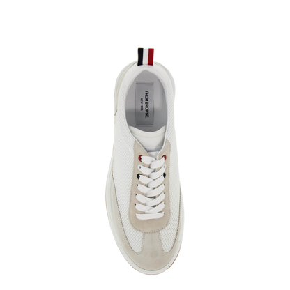 Two-Tone Leather and Mesh Sneakers