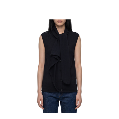 MAYFEYR - Lemaire - Asymmetrical Cardigan In Merino Wool Blend - PO0053LK1063BK999