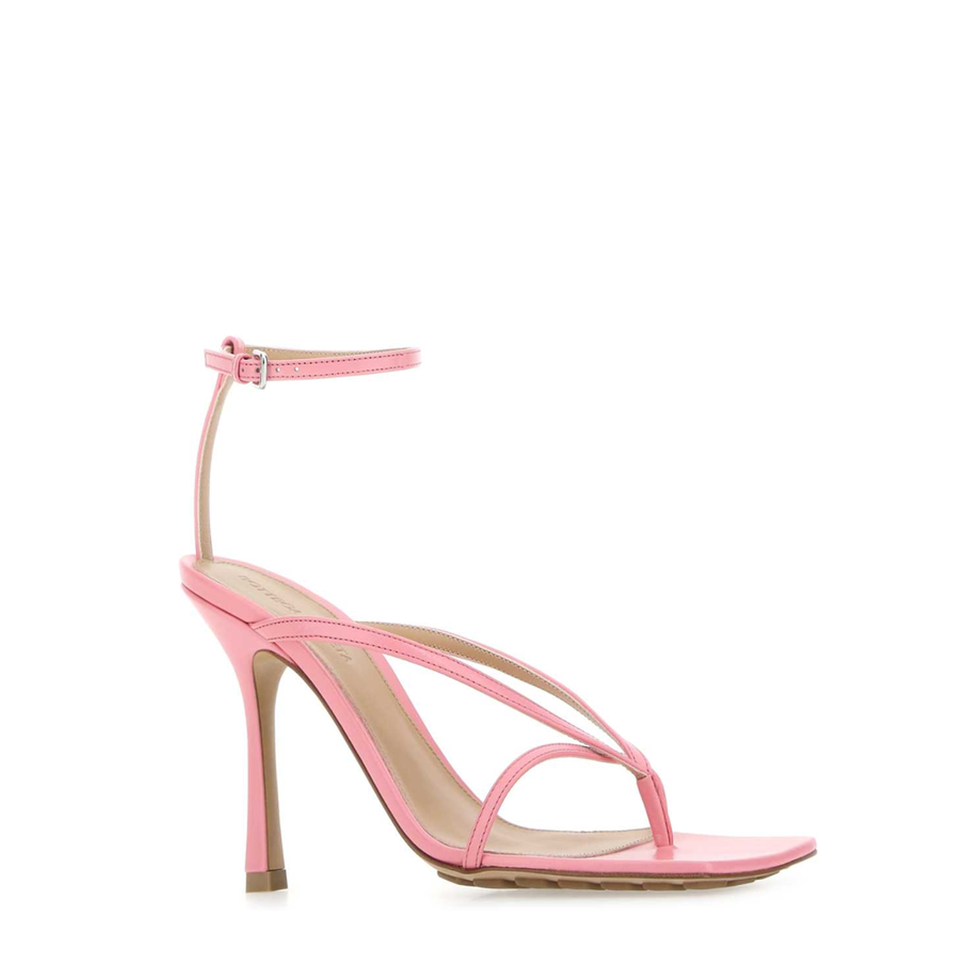 Pink Leather Stretch Sandals