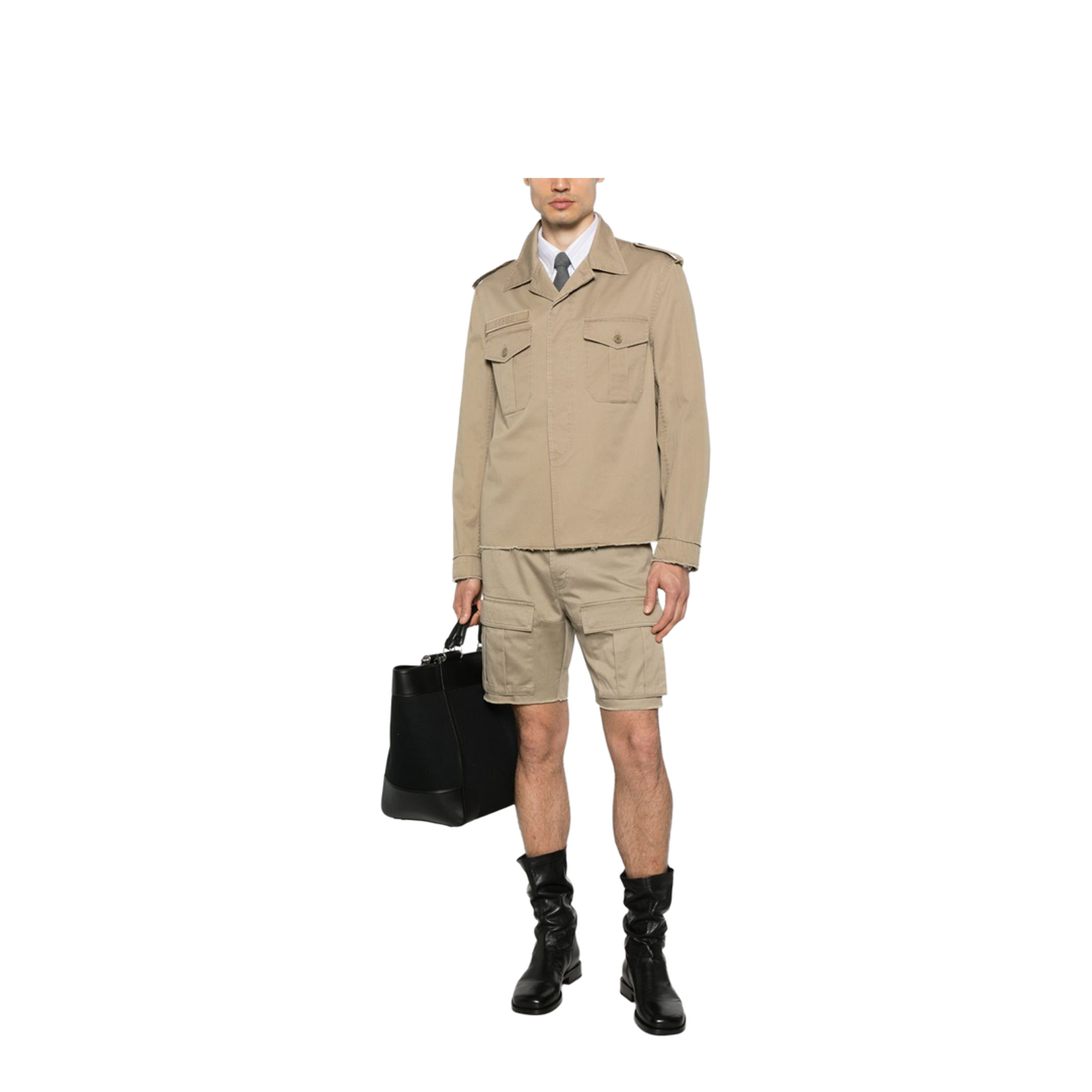 Beige cargo shorts