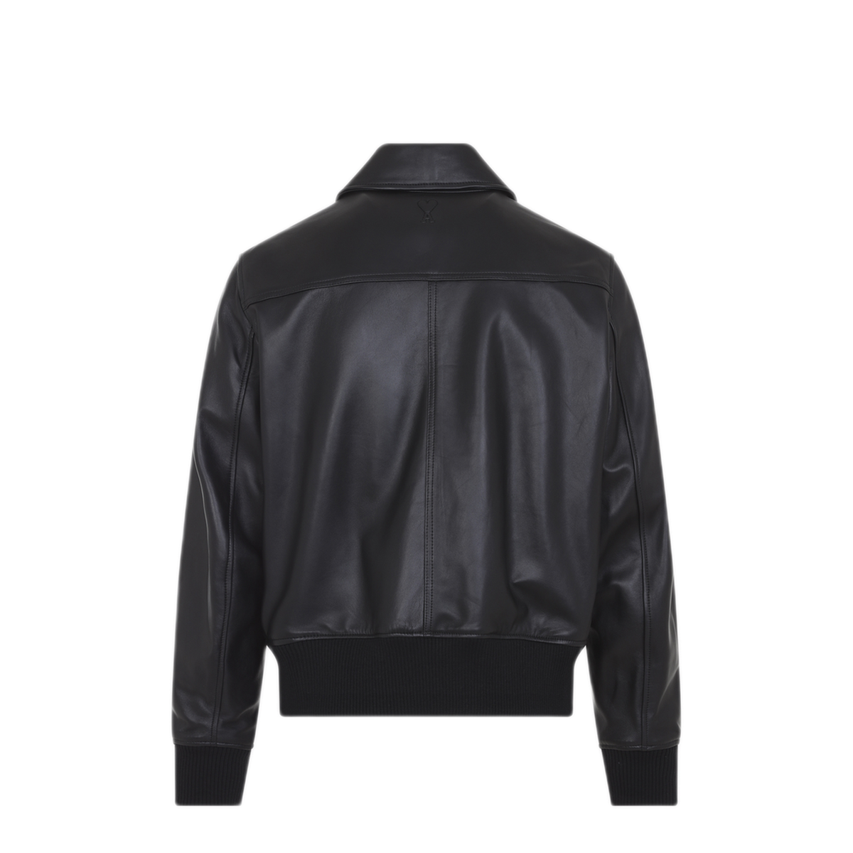 Black Lambskin Leather Zip-Up Jacket