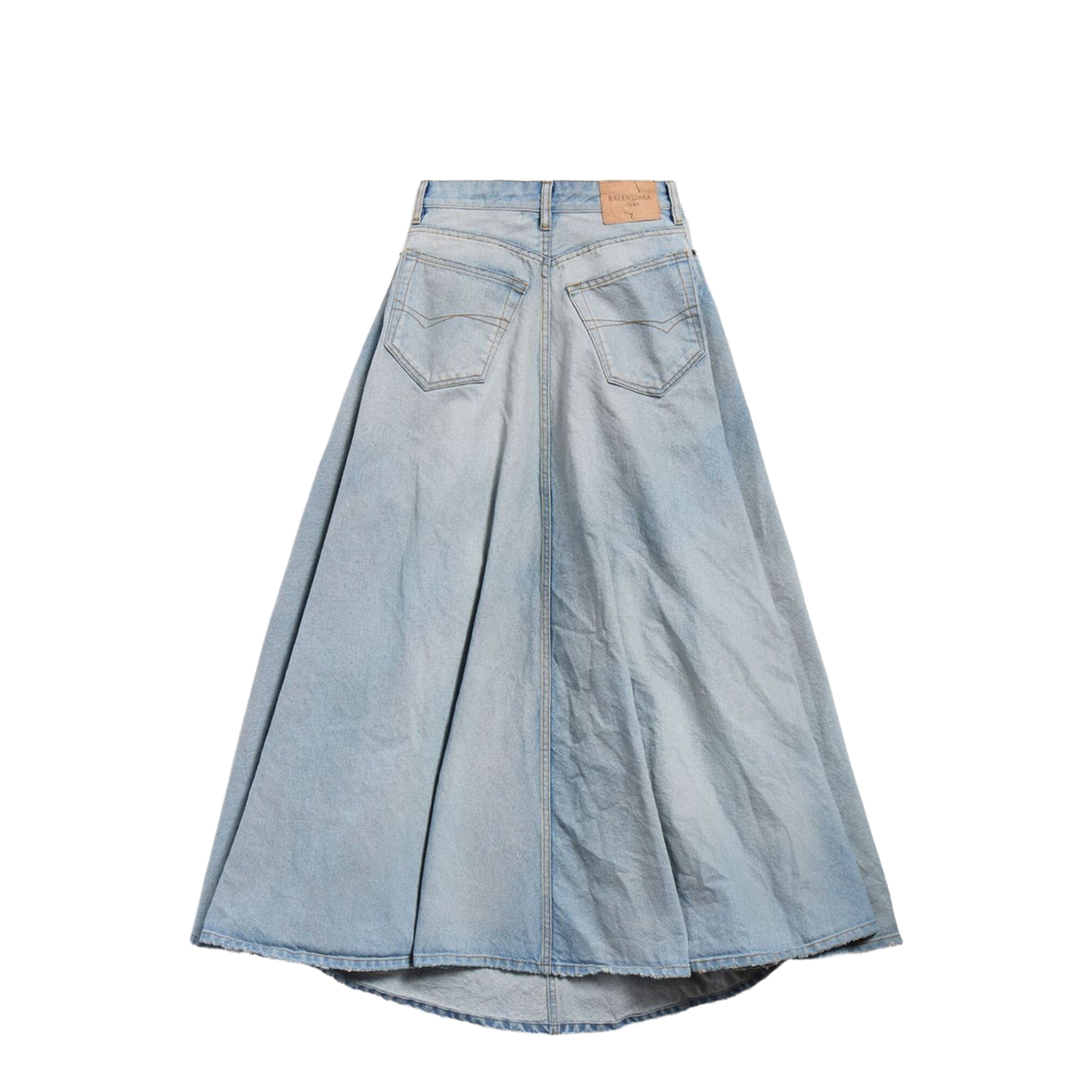 Godet Maxi Skirt in Dirty Light Blue