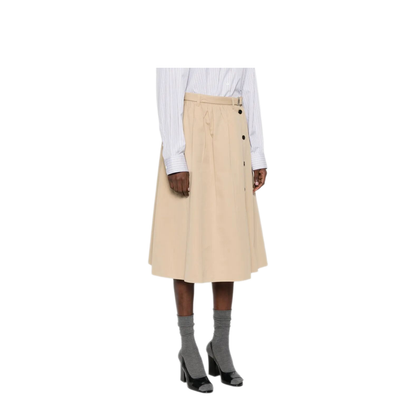 MAYFEYR - Prada - Button-Detail Belted Cotton Midi Skirt - P127IHSOOO17IDF0065