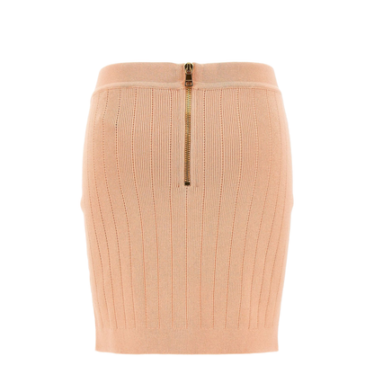 Knit Mini Skirt In Powder