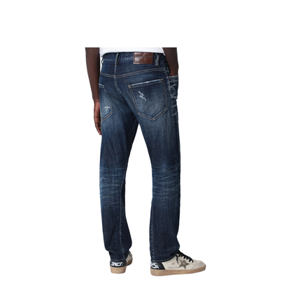 Blue Washed-Effect Jeans