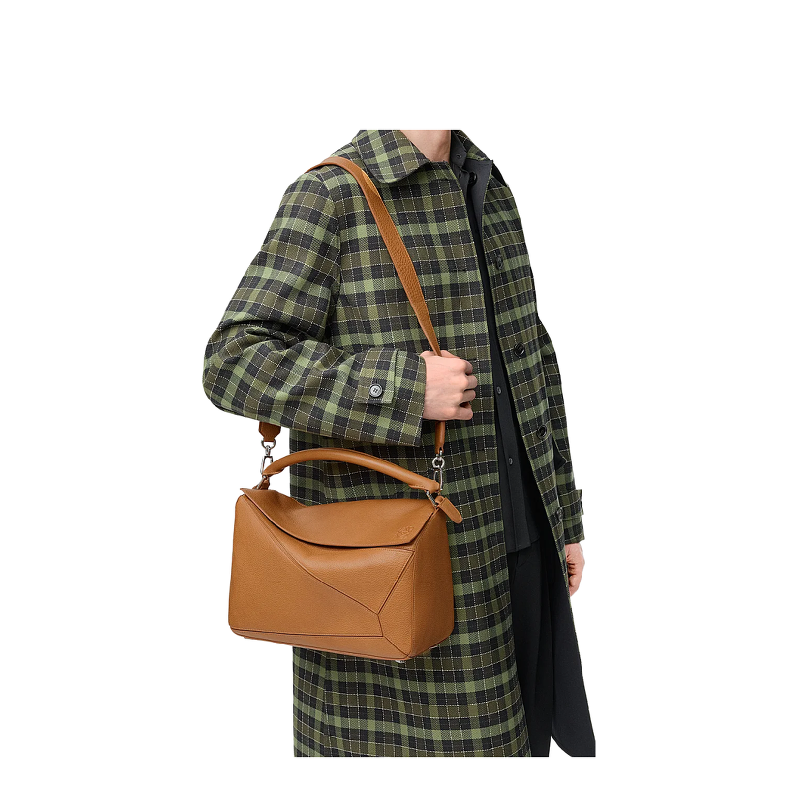 Large Puzzle Bag in Supple Grained Calfskin Brown