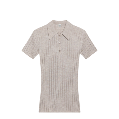 MAYFEYR - Toteme - Greige Ribbed Cashmere And Silk Polo - 263-WRT0835YA0293031