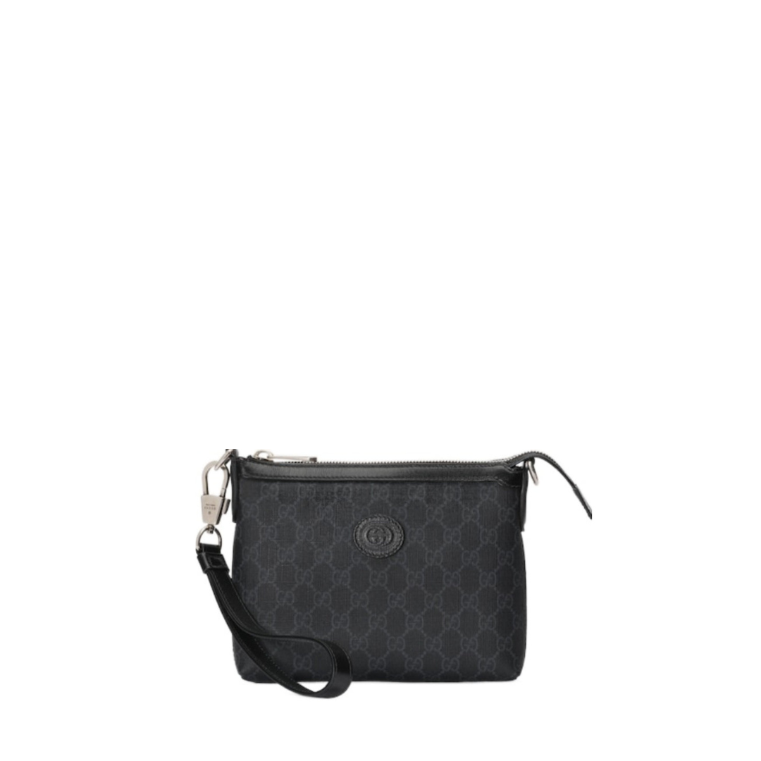 Gg Supreme Monogram Cross Body Bag Black