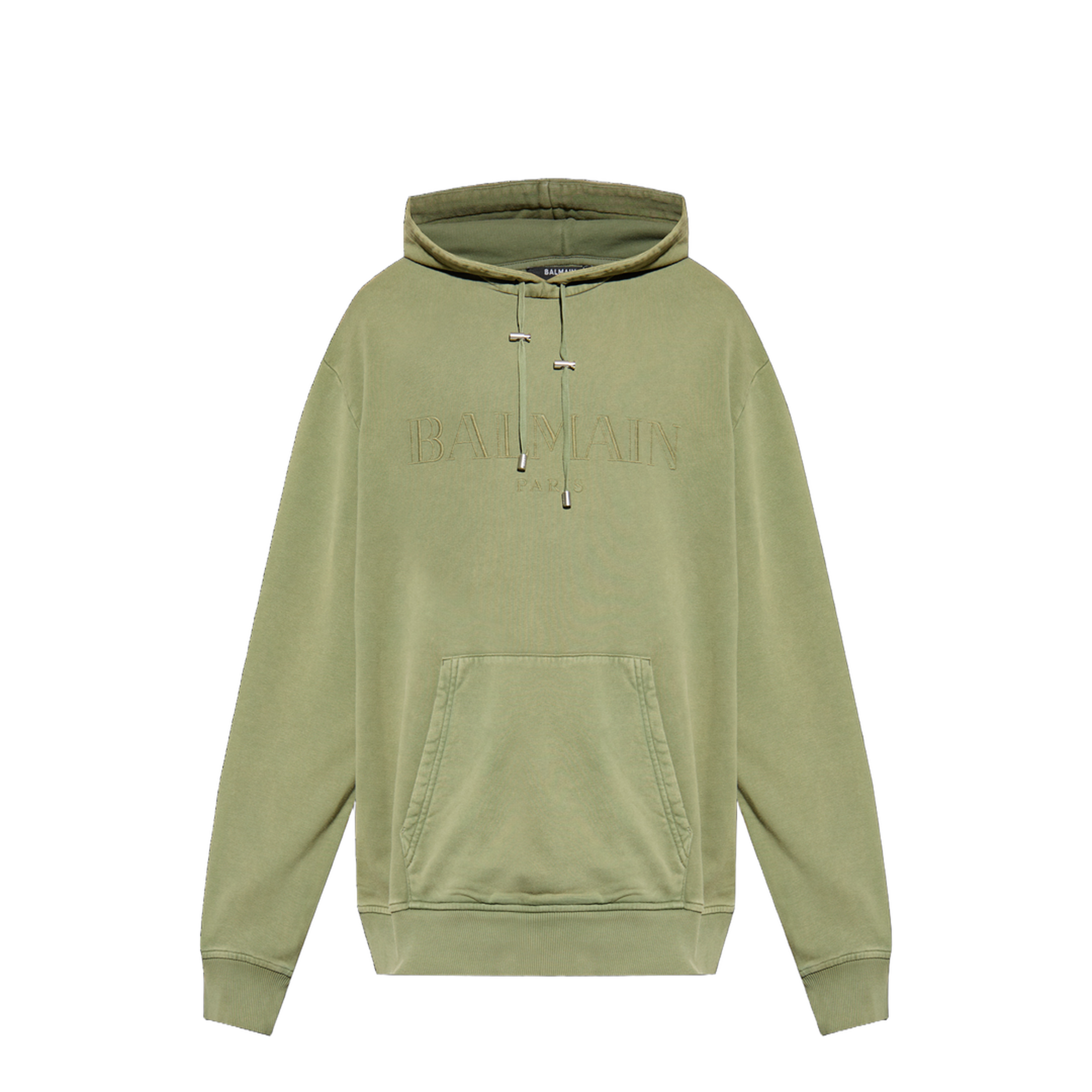 Vintage Embroidered Hoodie Olive Green
