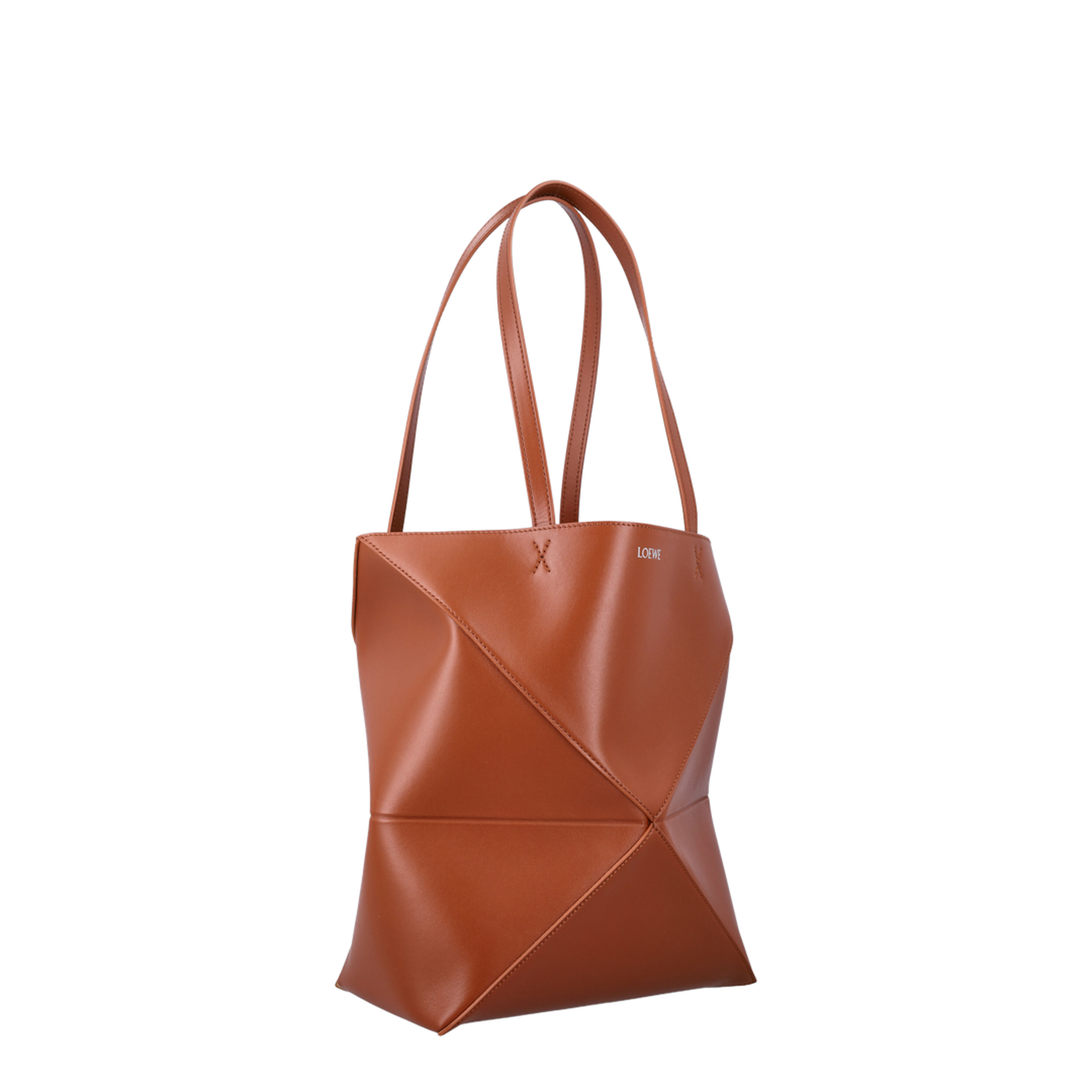 Puzzle Medium Calfskin Tote - Squirrel